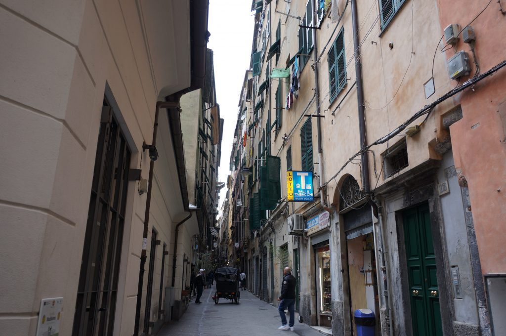 Narrow alleyways of Genoa historical centre