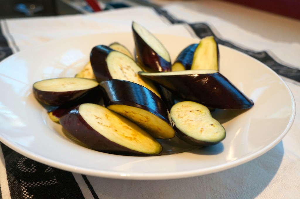 sliced eggplant