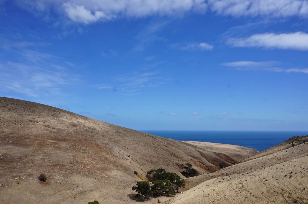 The bald hills still baking under the summer sun in South Australia